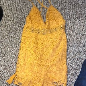 Yellow lace romper